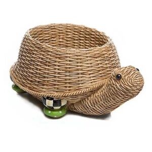 MacKenzie-Childs Tan Woven Turtle planter